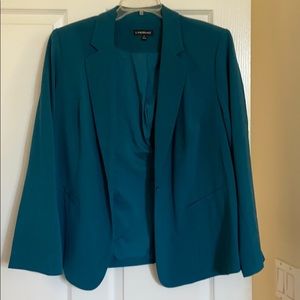 Teal colored one button blazer